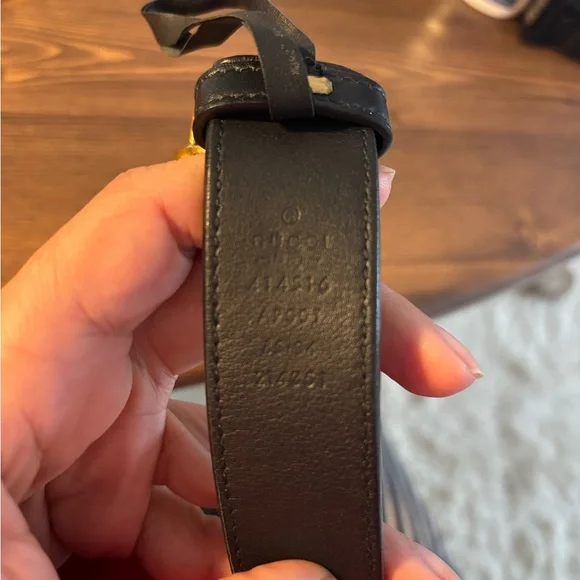 Gucci Black Leather Marmont Belt